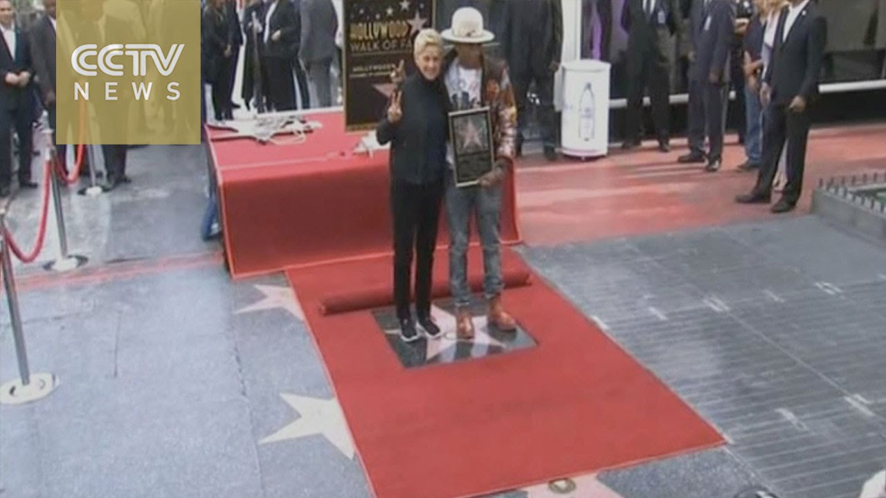 Pharrell William gets star on the Hollywood Walk of Fame