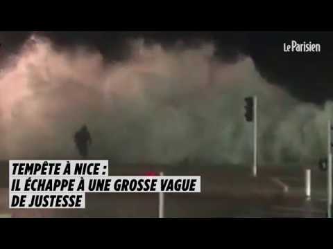 Tempête à Nice : il échappe à une grosse vague de justesse