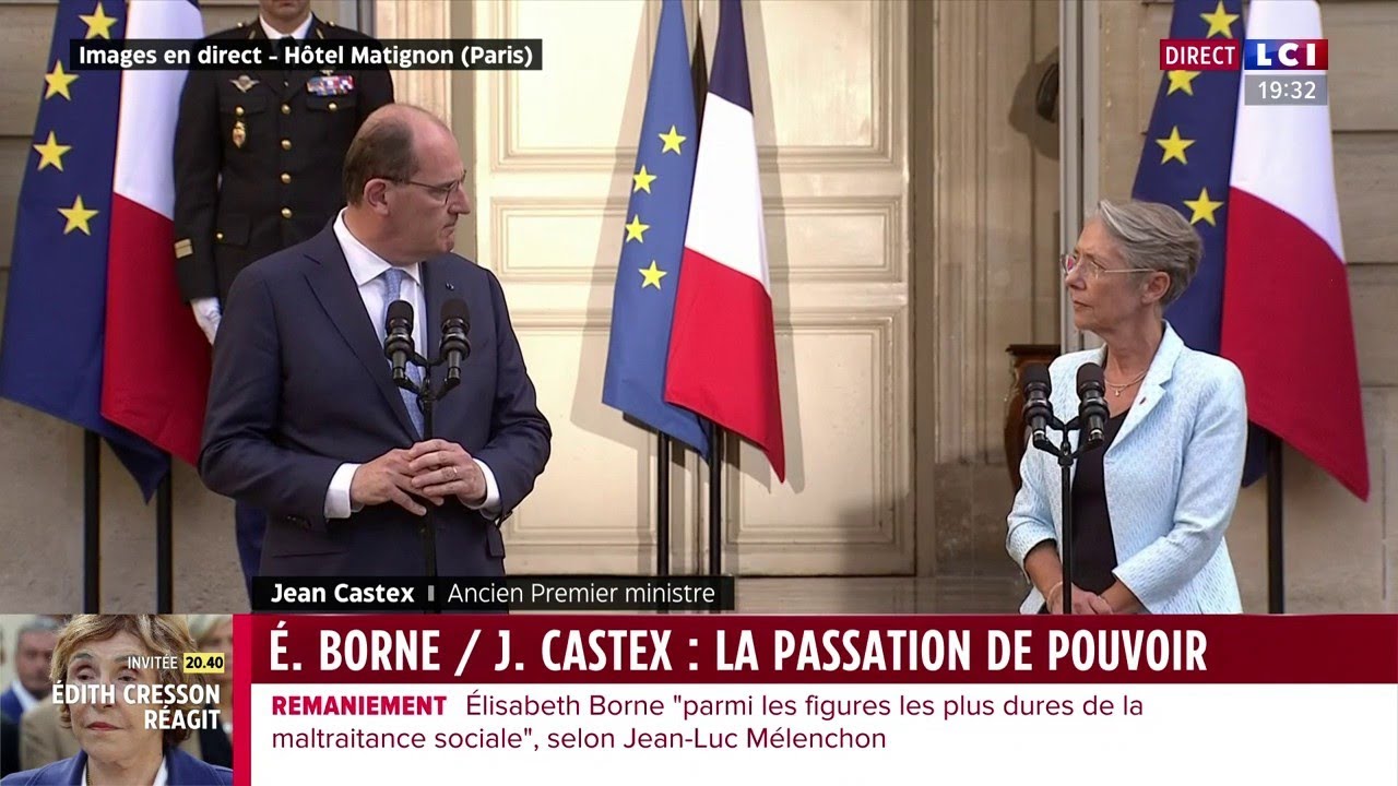 La passation de pouvoir de Jean Castex à Elisabeth Borne