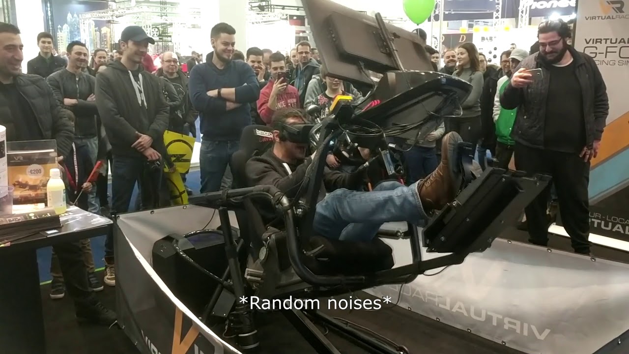 EXTREMELY EXCITED Guy Tries a VR Racing Motion Simulator!