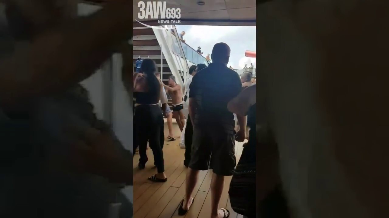 3AW Exclusive vision: Another aggressive exchange between passengers and staff on cruise ship