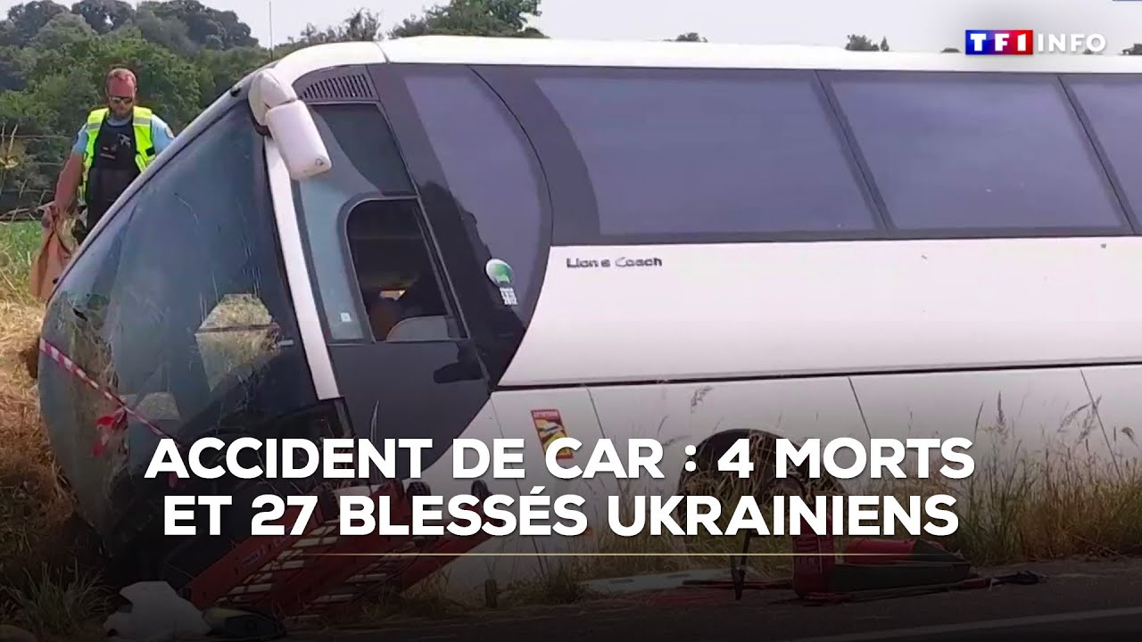 Accident de car dans la Sarthe : 4 morts et 27 blessés ukrainiens ｜TF1 INFO