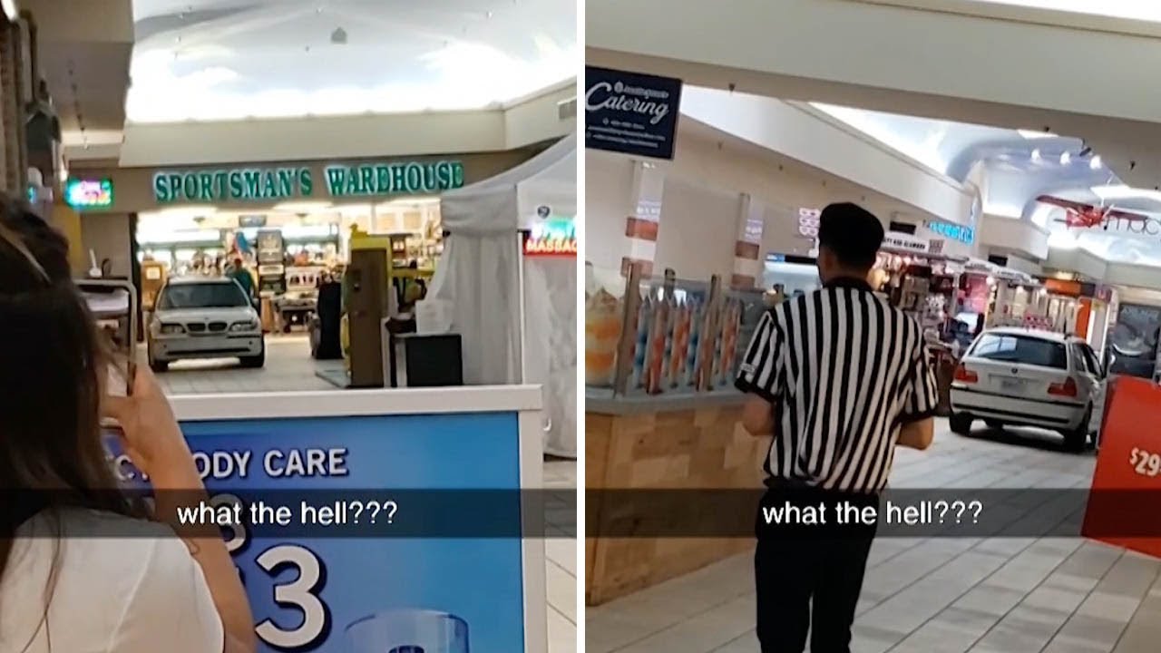 Car Drives Straight Through Mall