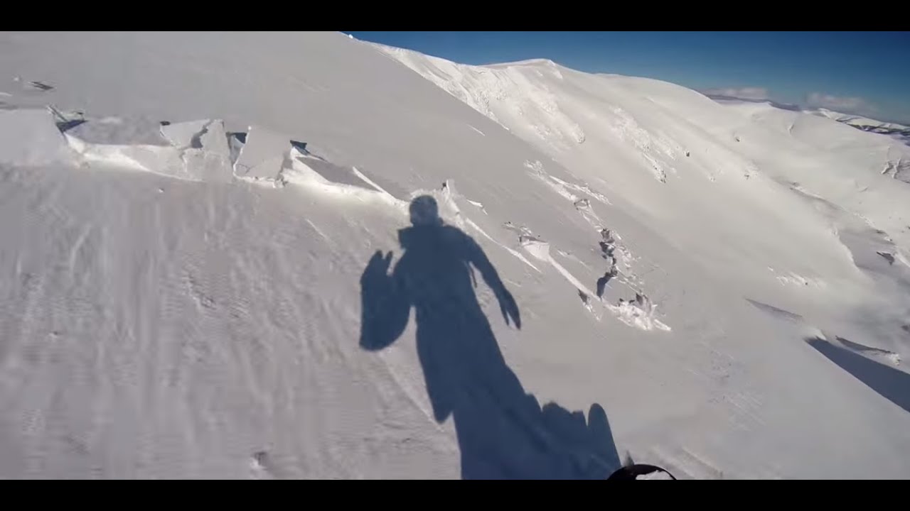 Avalanche filmed GoPro Hero3+ - Snowboarding