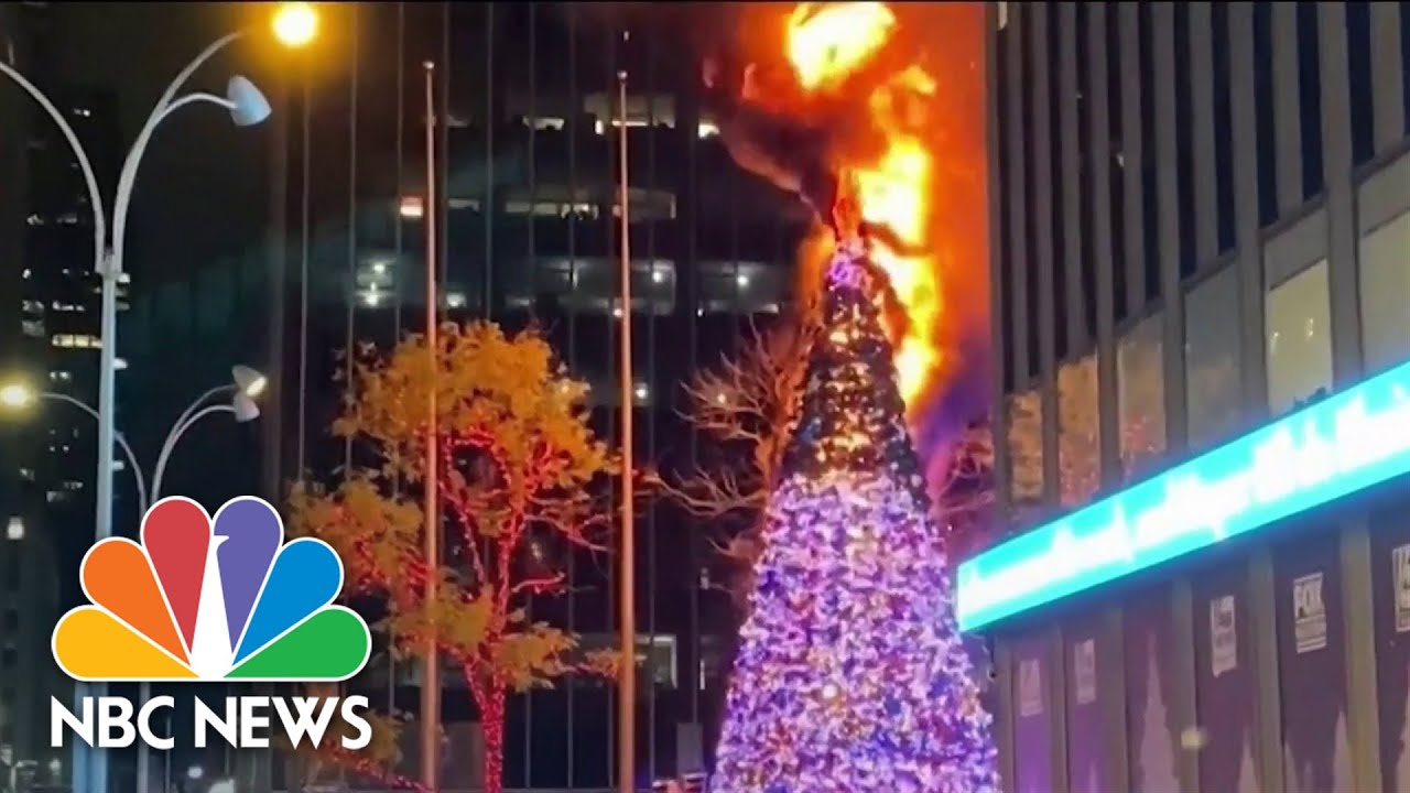 Fox News Christmas Tree Set On Fire In Manhattan