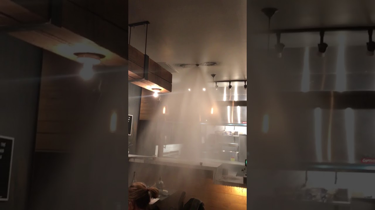Saganaki setting off the sprinklers at Cava Mezze last night