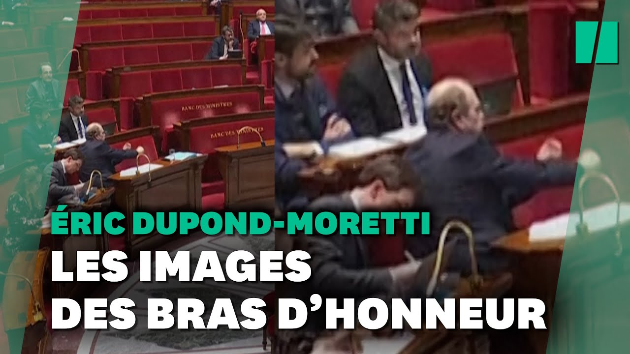 Les images des bras d’honneur de Dupond-Moretti à l'Assemblée