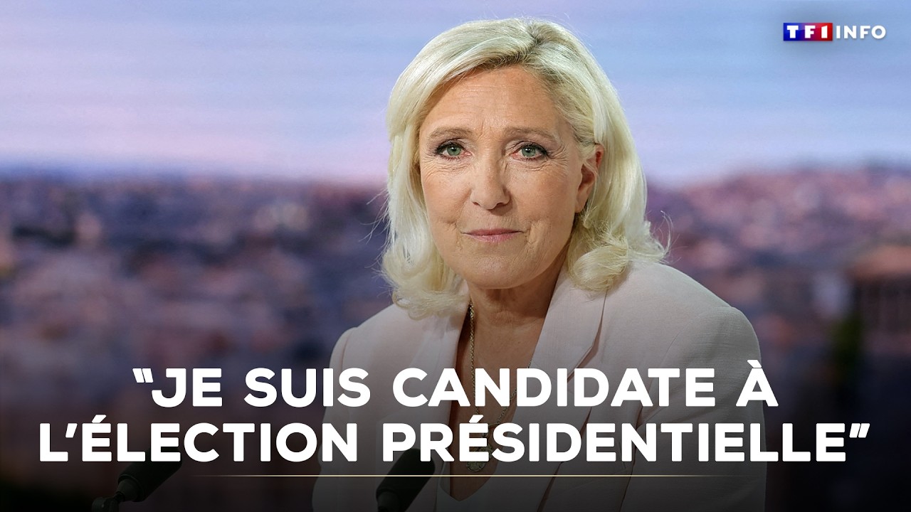 "Ce soir, je suis candidate à l'élection présidentielle", annonce Marine Le Pen au JT de 20H de TF1