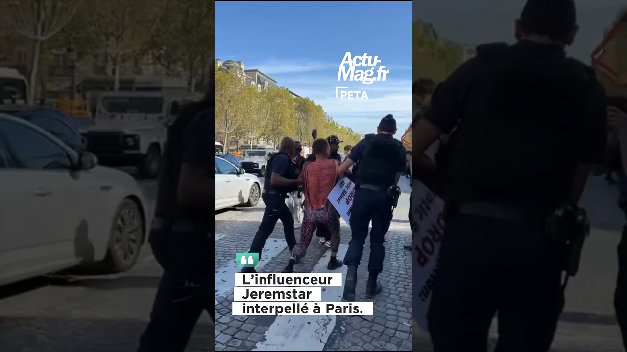 Jeremstar mène une action à Paris contre Louis Vuitton qui vend des produits en peaux exotiques