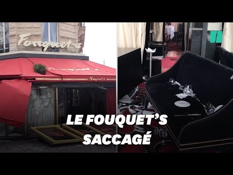 Le Fouquet's vandalisé pendant l'acte XVIII des gilets jaunes