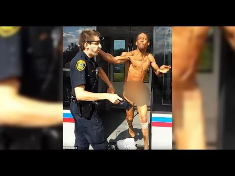 Houston Police Taser Naked Man Who Hits Cop