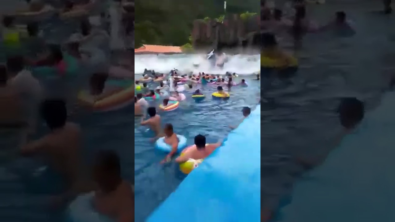 Water Park Wave Machine In China Triggers 'Tsunami', 44 Injured. ( Subscribe my channel)