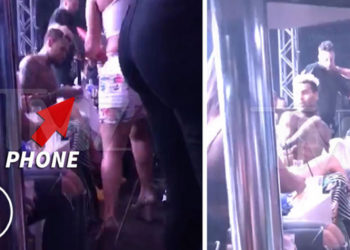 Excédé d’avoir été pris en photo, Chris Brown s’empare du téléphone et le jette dans la boîte de nuit !