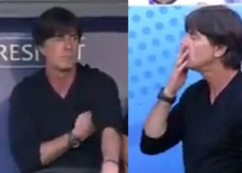 Euro2016 : L&rsquo;entraineur allemand Joachim Löw filmé en train de se sentir les aisselles !