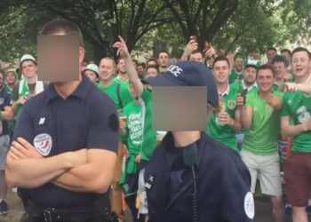 Euro2016 : Quand les supporters de l’Irlande draguent une policière française !