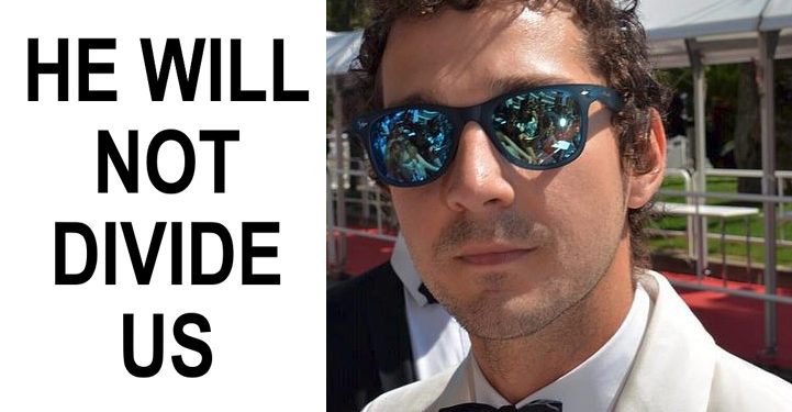 Un suprémaciste blanc gentiment expulsé par l’acteur Shia LaBeouf qui milite contre Donald Trump !