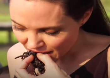 Angelina Jolie entourée de ses enfants mange une tarentule au Cambodge !