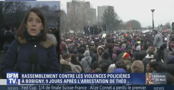 Tensions à Bobigny : Une journaliste de BMFTV contrainte d’arrêter son duplex après un tir de flashball dans sa direction !