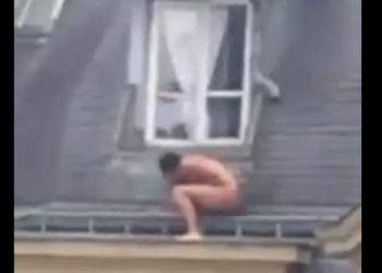 Paris : Voulant échapper au mari de son amante, un homme nu filmé sur le toit d&rsquo;un immeuble !