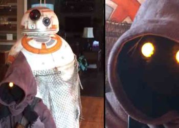 L’impressionnant cosplay d&rsquo;un Jawa de Star Wars avec BB-8