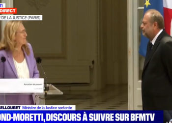 Remaniement. Les larmes de Nicole Belloubet au moment de la passation de pouvoir avec Eric Dupond-Moretti
