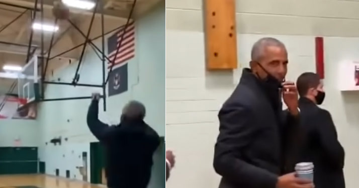 USA : Quand Barack Obama réalise un panier à 3 points pendant une campagne pour Joe Biden