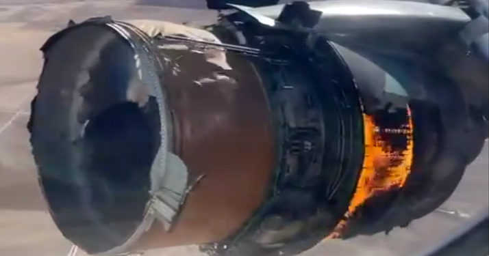 Les images impressionnantes du turboréacteur d’un Boeing en feu après un décollage