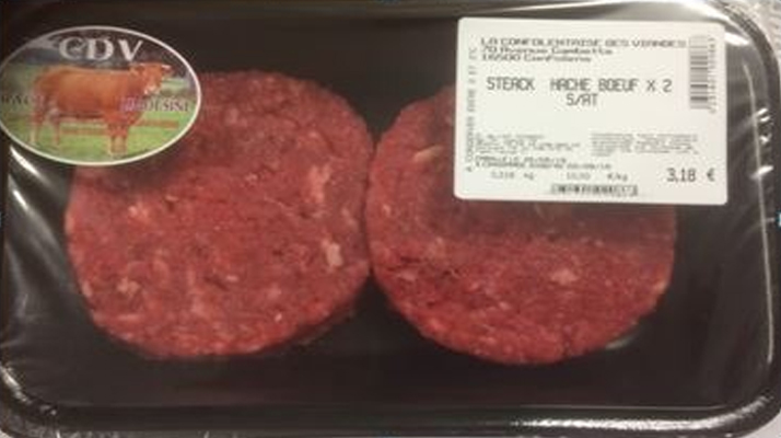 Plusieurs lots de steaks hachés de la marque CDV Confolentaise des Viandes vendus chez plusieurs distributeurs dont Leclerc ont été rappelés pour risque de présence de salmonelle
