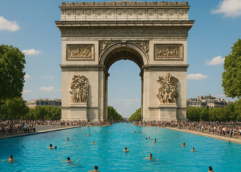 Une piscine géante aux Champs-Élysées : Paris plonge dans l’innovation urbaine