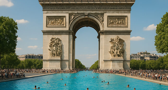 Une piscine géante aux Champs-Élysées : Paris plonge dans l’innovation urbaine