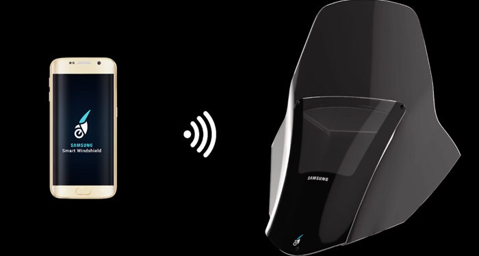 Samsung réfléchit sur un concept de pare-brise connecté pour les motards !