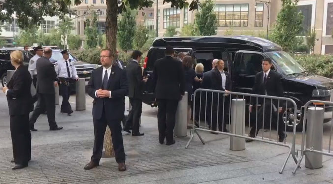 Hillary Clinton évacuée par son service de sécurité après s&rsquo;être écroulée pendant les commémorations du 11 septembre !