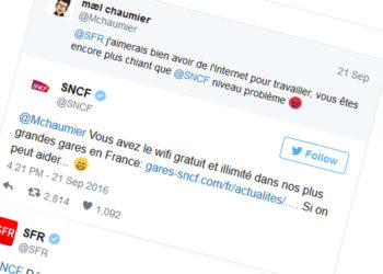 Les community manager de SNCF, SFR et Carrefour se taquinent gentillement sur twitter à la suite d&rsquo;une remarque d&rsquo;un internaute !