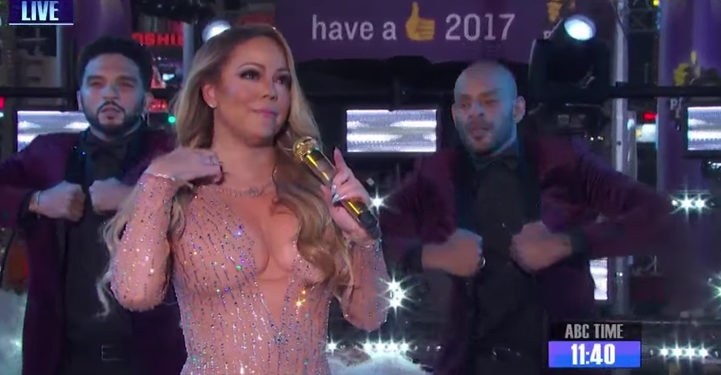 Mariah Carey rate complètement sa prestation lors se son concert à New-York pour la nouvelle année !