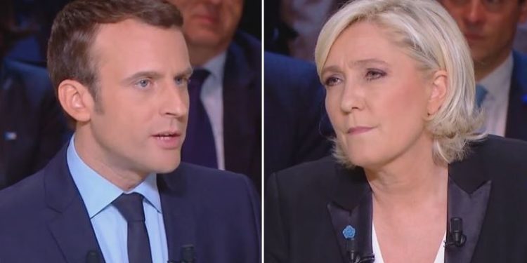 bébé réaction Marine Le Pen et Emmanuel Macron