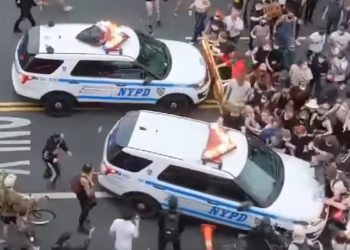 Mort de George Floyd : Les images terribles de deux voitures de police qui foncent dans la foule à New-York