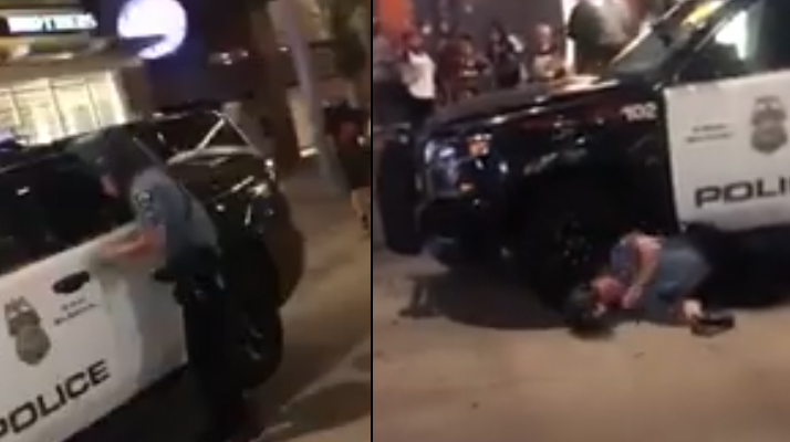 Minneapolis : Un policier se reçoit un couvercle de poubelle en pleine tête pendant une manifestation