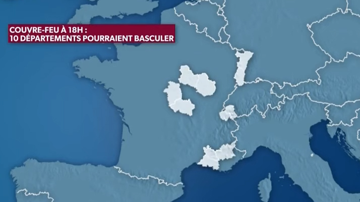 Annonces Castex. Voici les dix nouveaux départements susceptibles de passer en couvre feu avancé à 18 heures dès dimanche