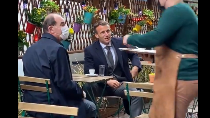 Réouverture des restaurants : Emmanuel Macron et Jean Castex ont pris un café en terrasse