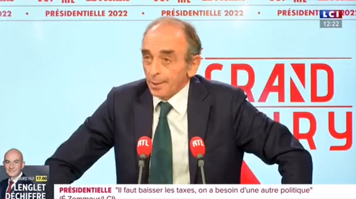Éric Zemmour souhaite supprimer le permis à point et remettre les nationales à 90 km/h