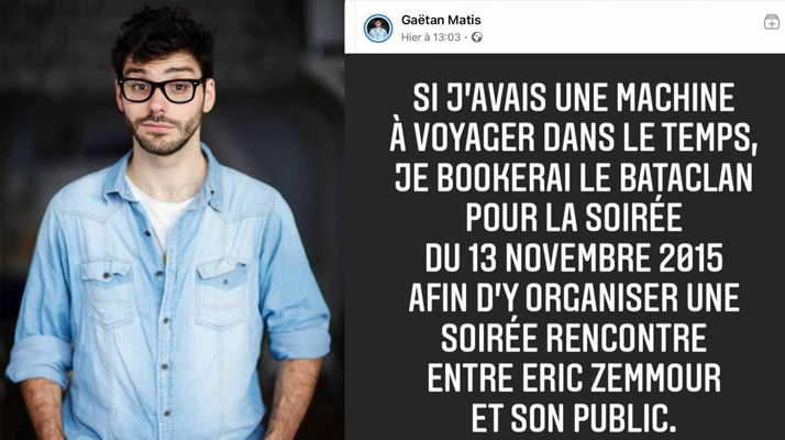 Un humoriste indigne la toile après ses violents propos sur Eric Zemmour, le Bataclan ou encore Samuel Paty