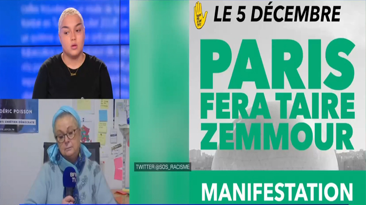 Quand une membre de SOS Racisme ne sait pas quoi répondre aux affiches de son association menaçant de « faire taire Zemmour »