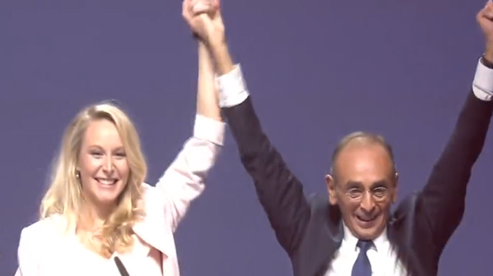 Marion Maréchal Le Pen se rallie a Eric Zemmour et monte sur scène avec le candidat de Reconquête !