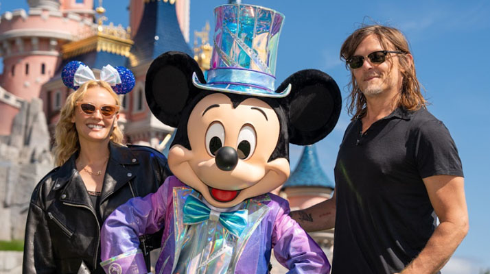 L&rsquo;acteur Norman Reedus et son épouse Diane Kruger de passage à Disneyland Paris