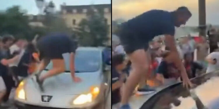 Insolite : Le député Karl Olive grimpe sur le capot d’une voiture pour fêter le sacre du PSG